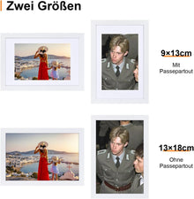 Spotjoy Bilderrahmen 13x18cm 2er Set Weiß Acrylglas MDF-Holz