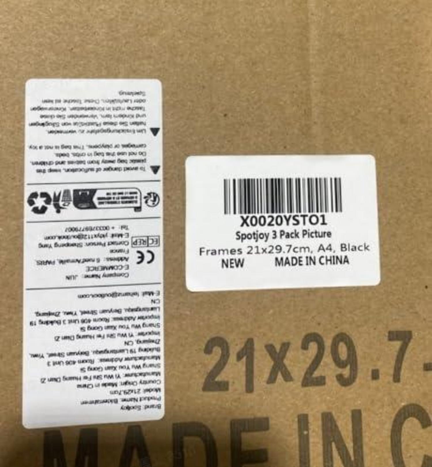 Bilderrahmen DIN A4 3er Set Schwarz Holzrahmen Spotjoy