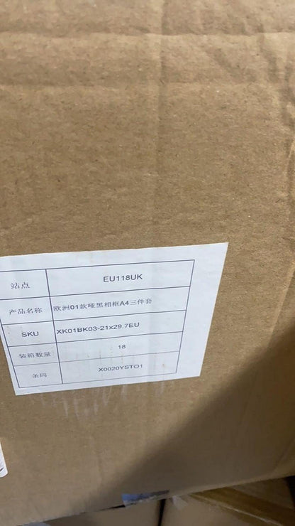Fotorahmen Set Schwarz DIN A4 3er Pack mit Passepartout
