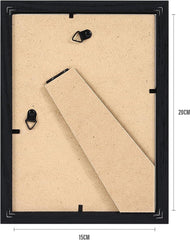 Spotjoy Bilderrahmen 15x20 cm Schwarz 3er Set Fotorahmen mit Passepartout und Acrylglas