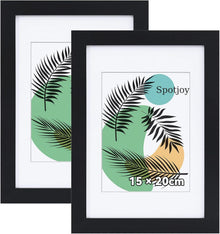 Moderne Bilderrahmen Set Acrylglas Schwarz 15x20cm 2er Pack