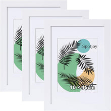 Bilderrahmen 10x15cm 3er Set Weiß Holzrahmen Acrylglas