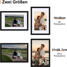 Spotjoy Bilderrahmen DIN A4 2er Set – Schwarz Holzrahmen mit