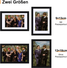 Bilderrahmen 13x18 cm 3er Set Schwarz Holzrahmen Acrylglas