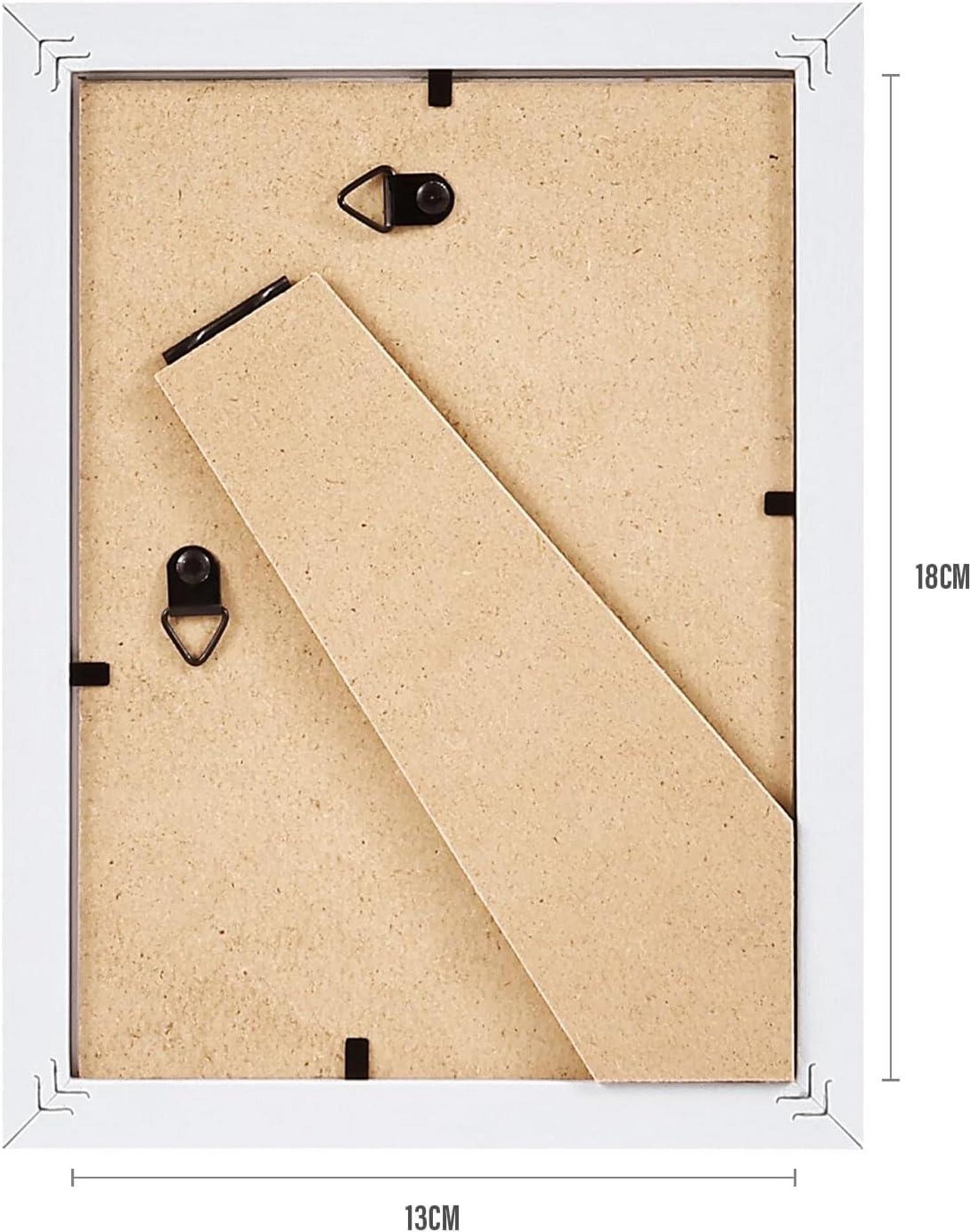 Spotjoy Bilderrahmen 13x18cm Weiß 3er Set mit Passepartout Acrylglas MDF-Holz