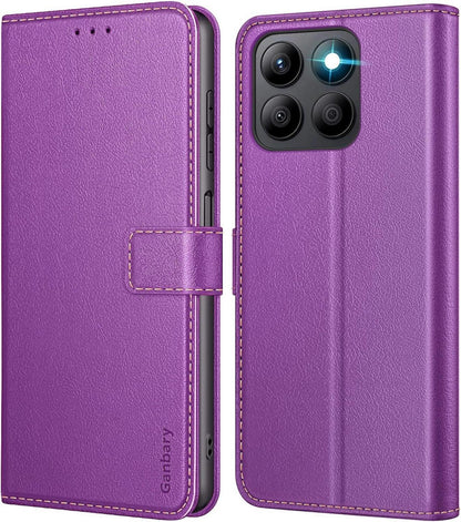 Leder Handyhülle mit Kartenschlitzen und Standfunktion, Violett