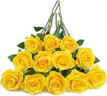 Künstliche Rosenstrauß Hohe Simulation Gelb 12 Stück