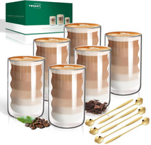 Latte Macchiato Gläser Doppelwandig 400ml 6er Pack inkl. Löffeln
