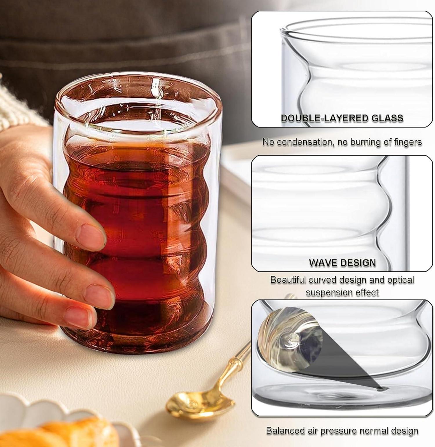 Latte Macchiato Gläser Doppelwandig 400ml 6er Pack inkl. Löffeln