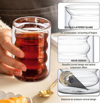Latte Macchiato Gläser Doppelwandig 400ml 6er Pack inkl. Löffeln