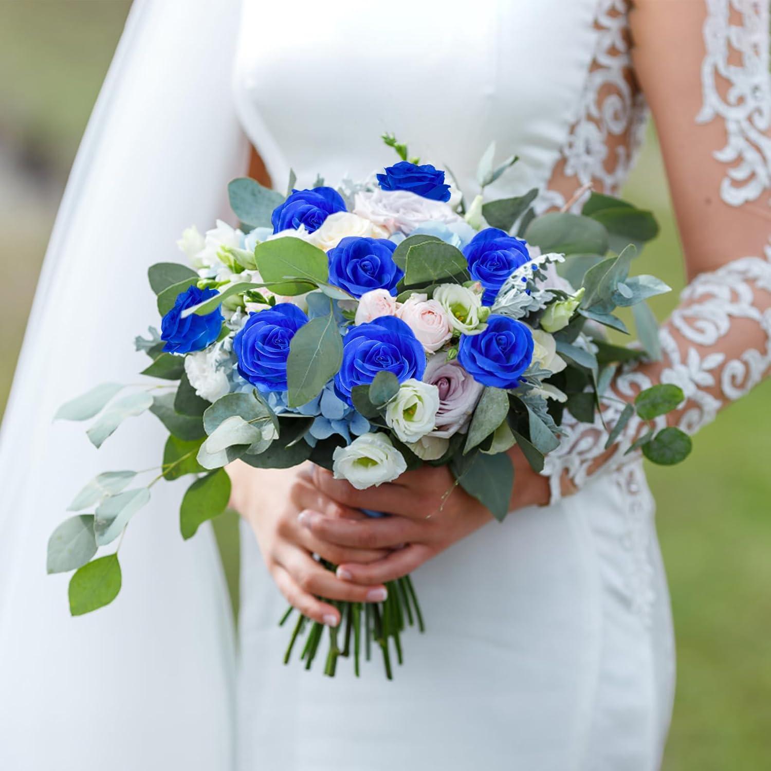 12 Stück Blaue Kunstblumen Hochzeit Party Dekoration