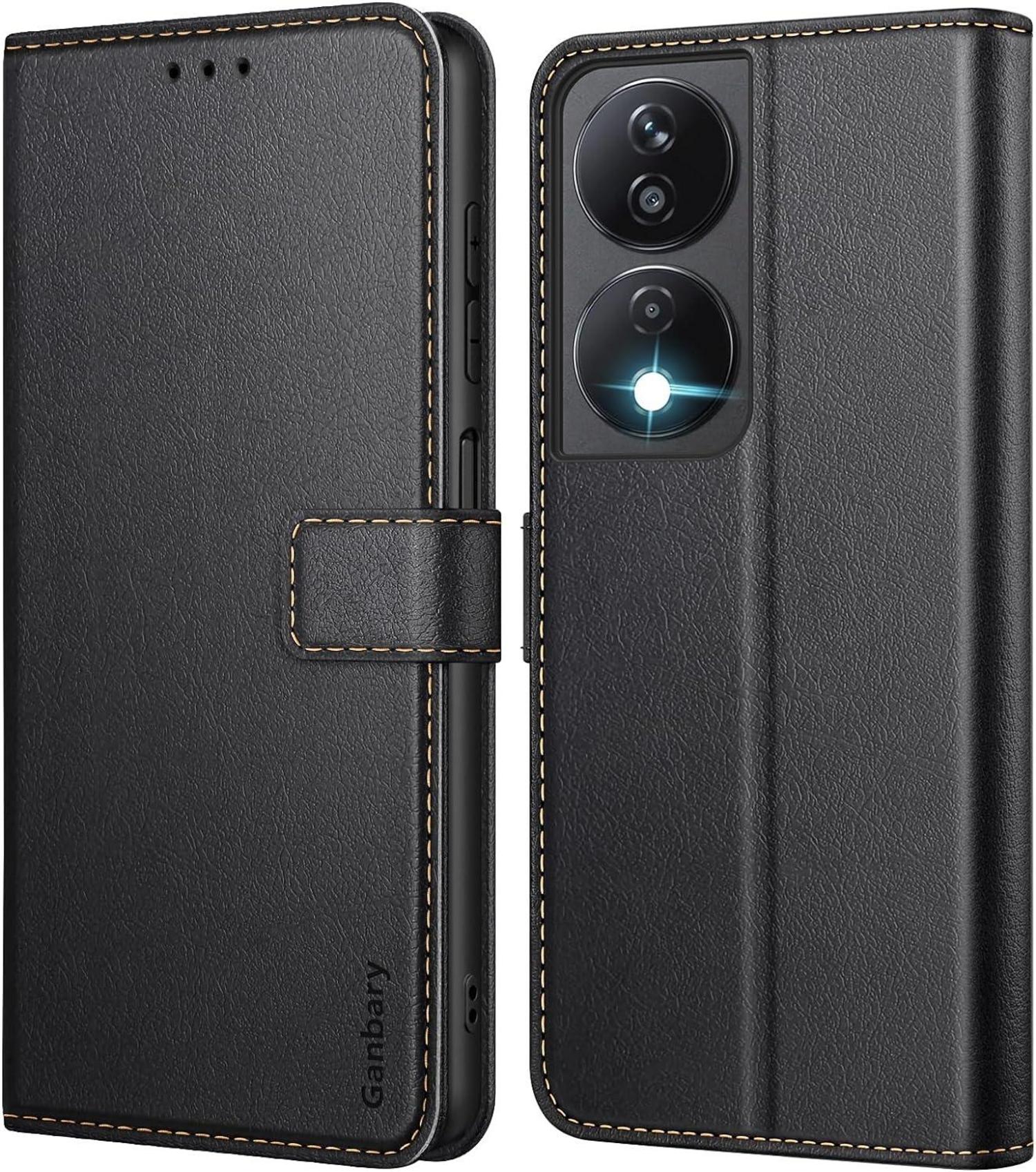Handyhülle für Honor X7b Premium Leder Klapphülle Schwarz