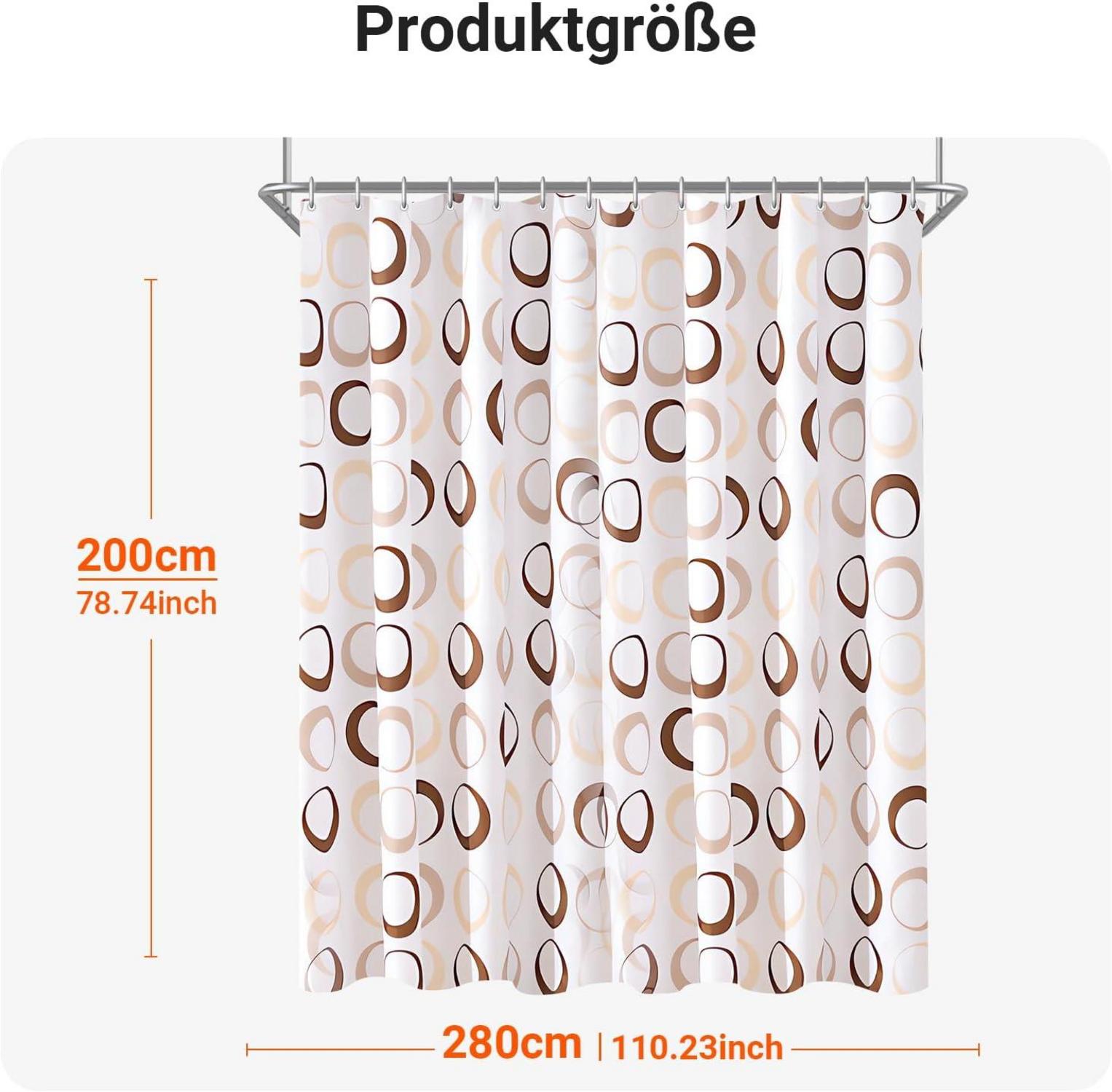Duschvorhang 280x200cm Kamelfarbe Kreis