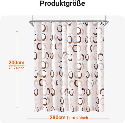 Duschvorhang 280x200cm Kamelfarbe Kreis