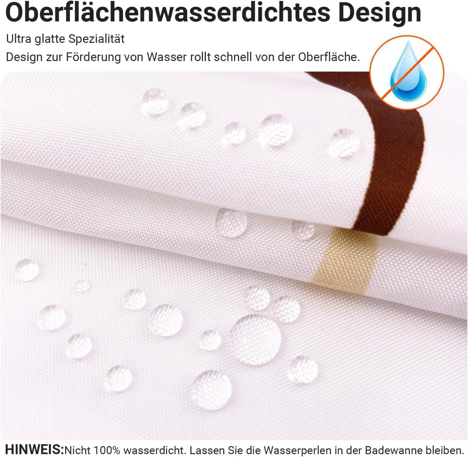Duschvorhang Kamelfarbe Kreis Muster 260x200cm, Antischimmel