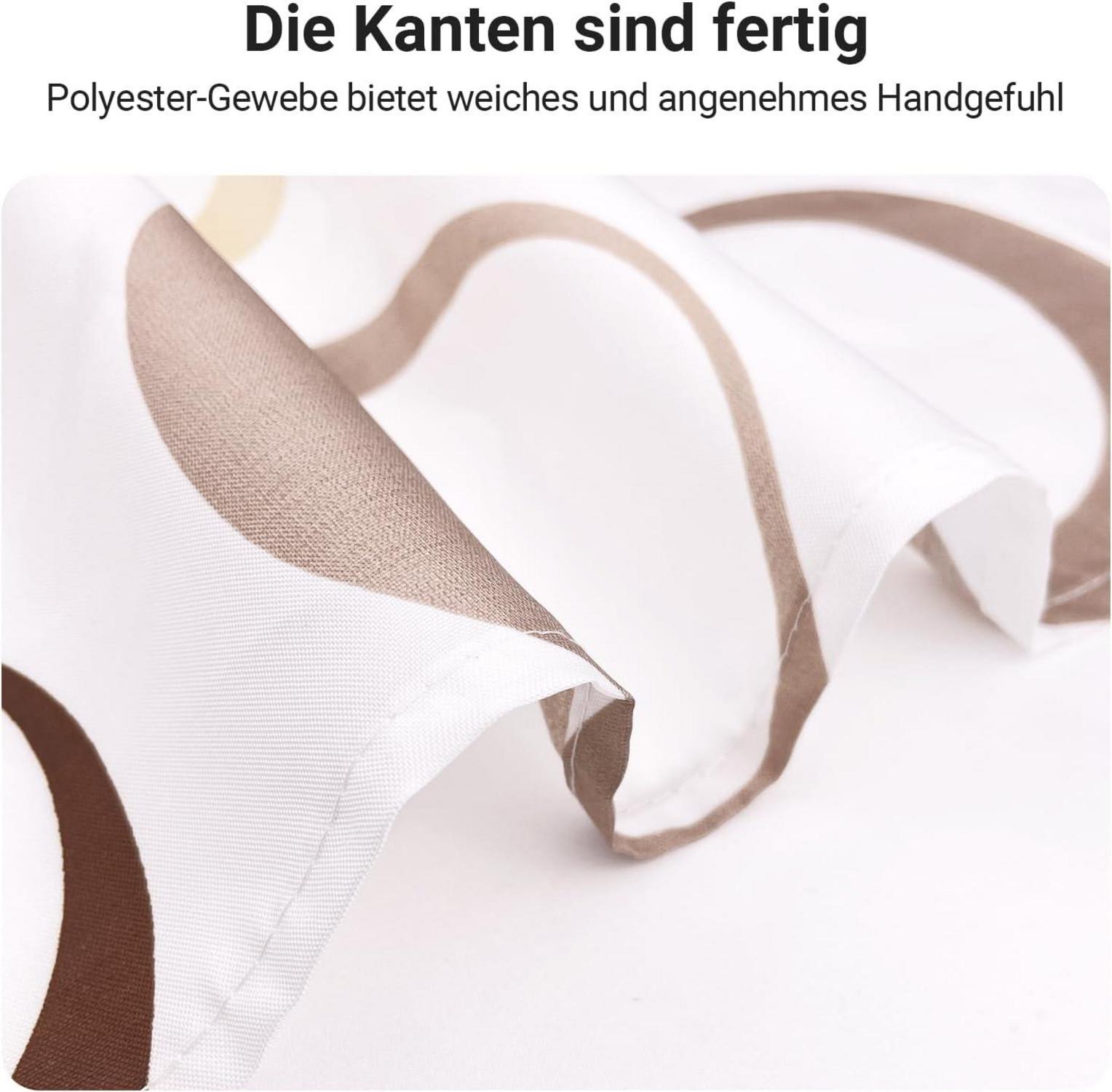 Kamelfarbener Duschvorhang 260x200cm Kreismuster Antimikrobiell Textil