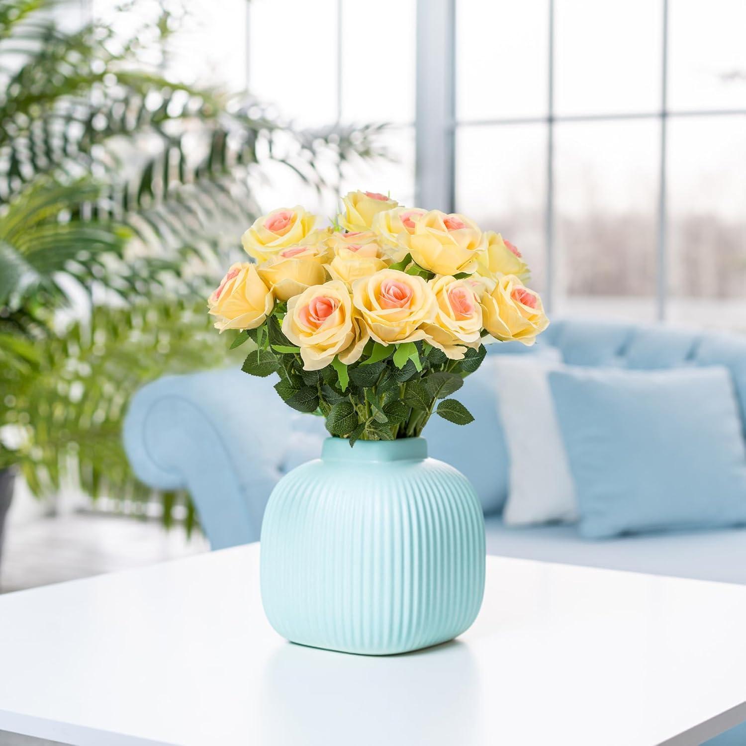 12er Set Champagner Künstliche Rosen 18,89 Zoll Hochzeit Deko