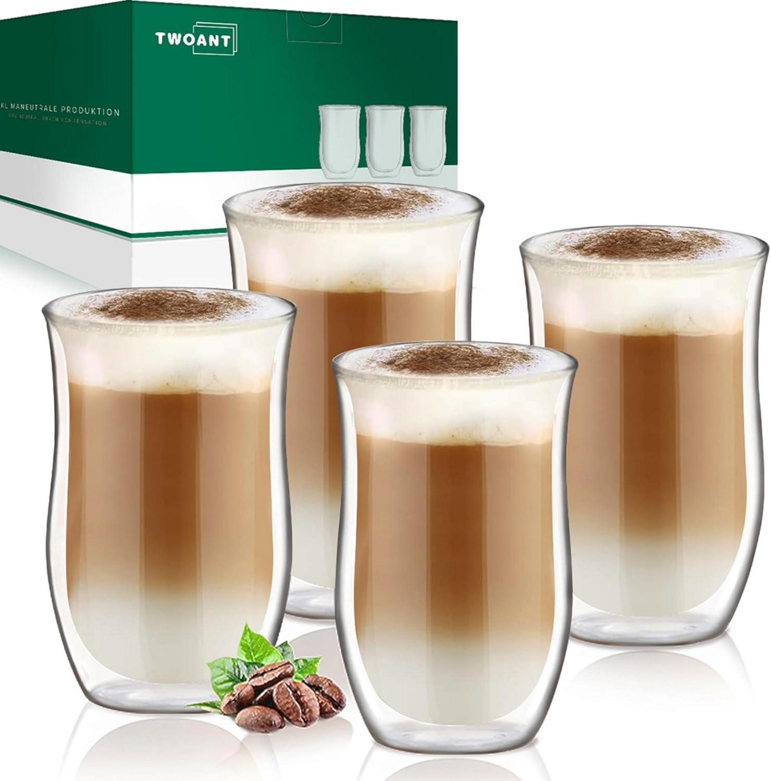 Doppelwandige Latte Macchiato Gläser Set Thermo Kaffee Cappuccino