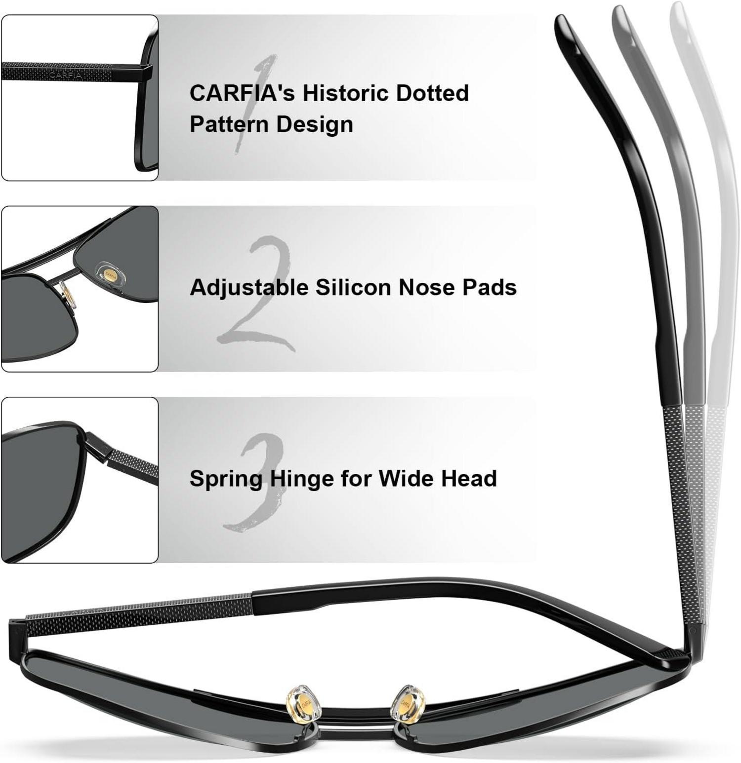 Herren Sonnenbrille Polarisiert Vintage Pilotenbrille Metall UV400 UV-Schutz