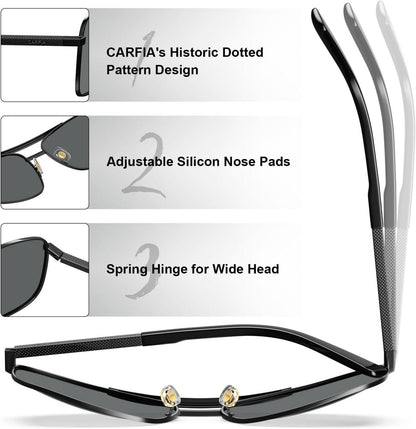 Herren Sonnenbrille Polarisiert Vintage Pilotenbrille Metall UV400 UV-Schutz