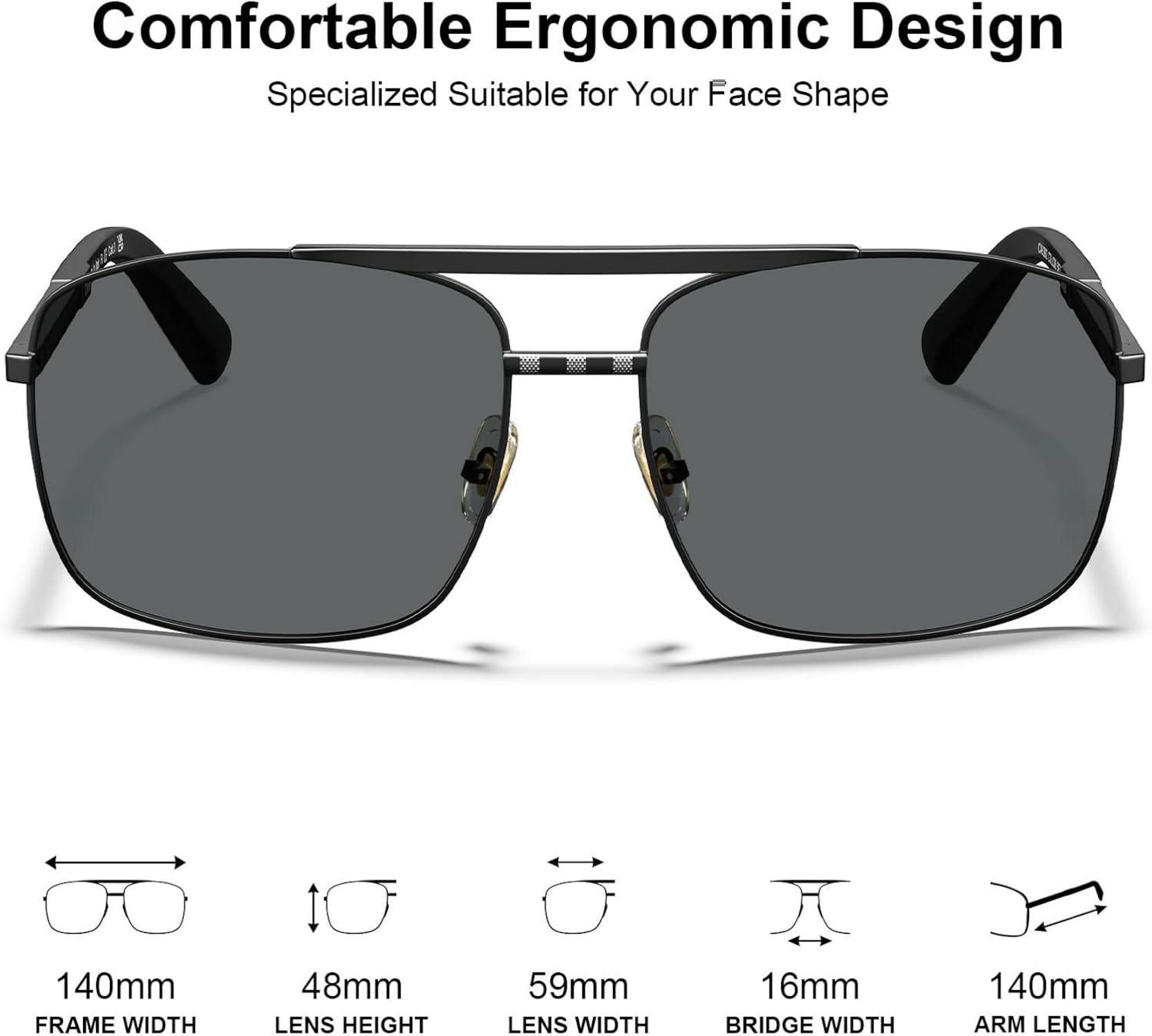 Herren Pilotenbrille Polarisiert UV400 Metall
