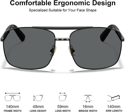 Herren Pilotenbrille Polarisiert UV400 Metall
