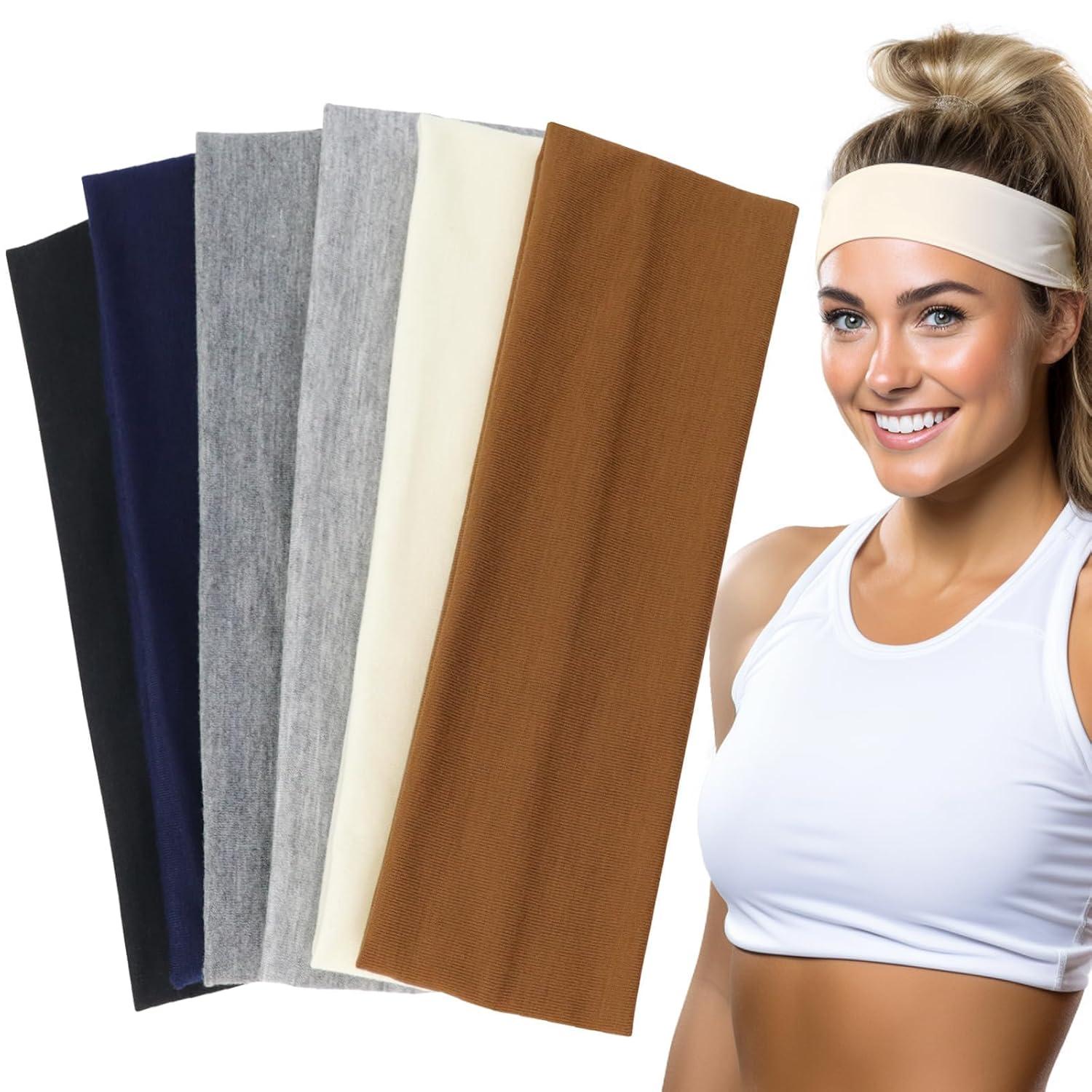 Yoga Stirnbänder 6er Pack Damen Stretchy Kopfband Haarband Sport