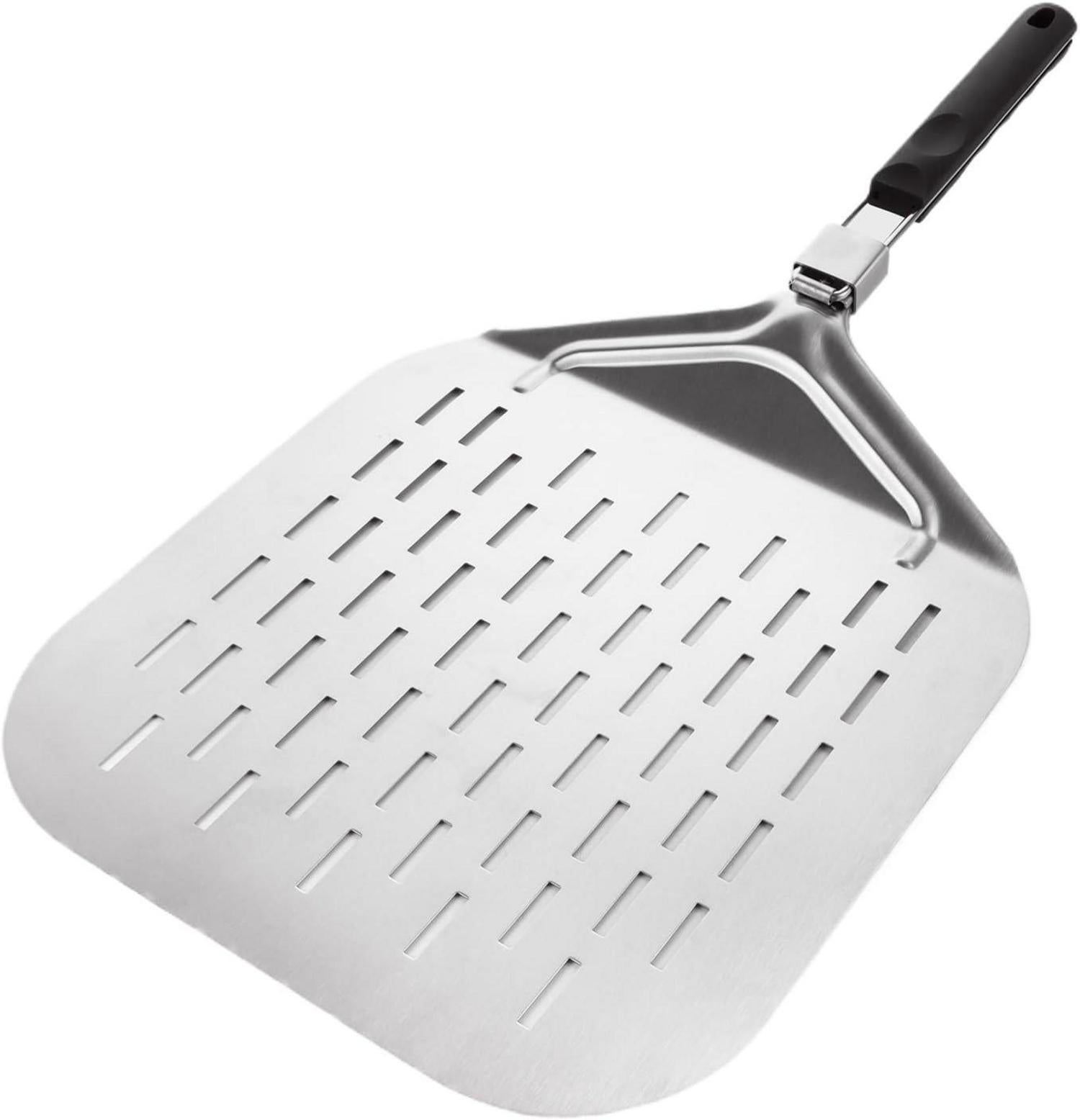 Faltbarer Pizzaschieber aus Edelstahl - Pizzaschaufel 32,7 x 6 x 42,5