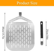 Pizzaschieber Edelstahl faltbar 32,7 cm perforiert - Silbrig