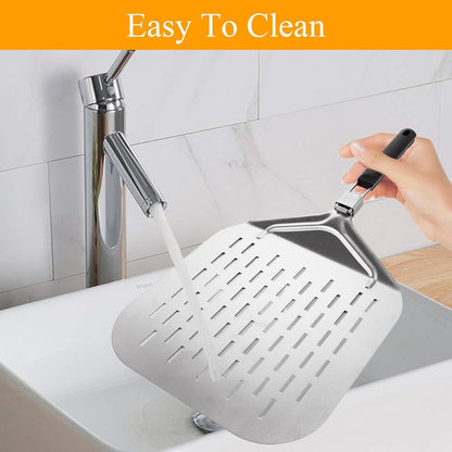 Edelstahl Pizzaschieber faltbar 32,7 x 6 x 42,5 cm Perforiert Silber