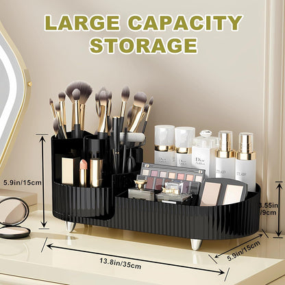 Make-up Organizer 360° Drehbar mit Fach 2-in-1 Black