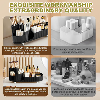 Make-up Organizer Drehbar mit 2-in-1 Fach, Kosmetik Aufbewahrung