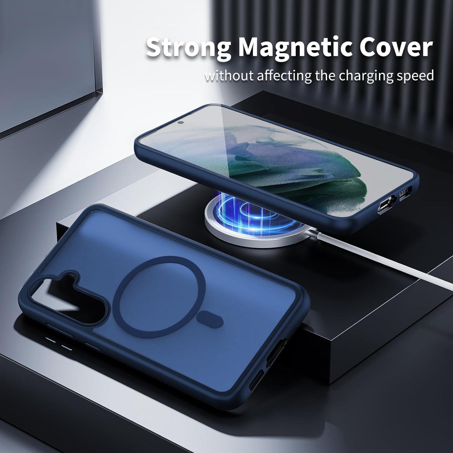Samsung Galaxy S21 FE 5G Hülle Magnetisch Anti-Fingerabdruck Blue