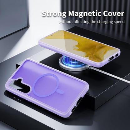 Handyhülle Samsung Galaxy S22 5G Magnetisch Schutzfolie Magsafe Lila