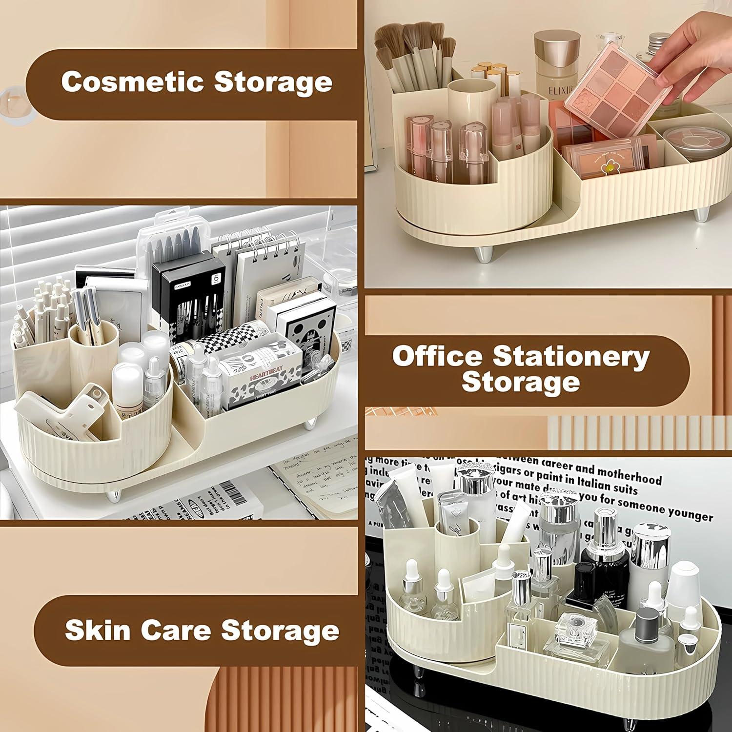 Make up Organizer 2-in-1 Kosmetik Aufbewahrung Drehbar Schlafzimmer