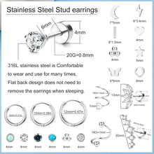 Chirurgenstahl Damen Ohrringe Set Helix Piercing Ohrstecker