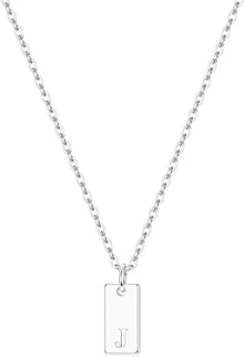 Silber Initial Halskette Damen 925 Buchstaben Anhänger Kette A-Z
