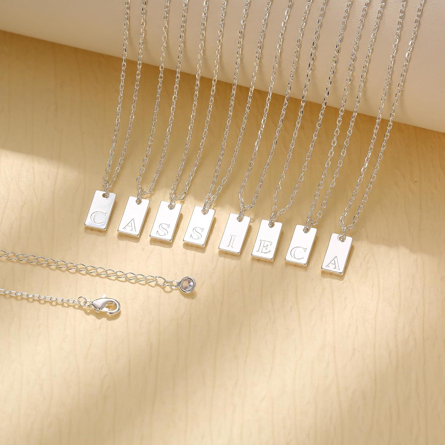 Initial Halskette Damen Silber 925 Buchstaben Kette A-Z mit Anhänger Frauen Mädchen Mutter Geburtstags Geschenk