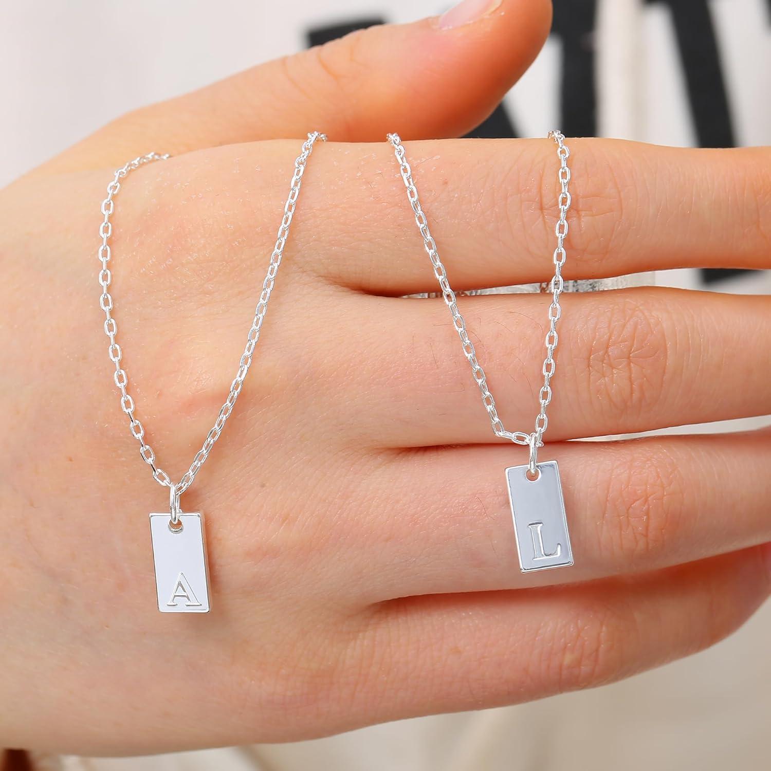 Personalisierte Initialen Halskette Damen Silber 925 Buchstaben A-Z
