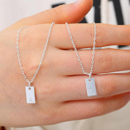 Personalisierte Initialen Halskette Damen Silber 925 Buchstaben A-Z