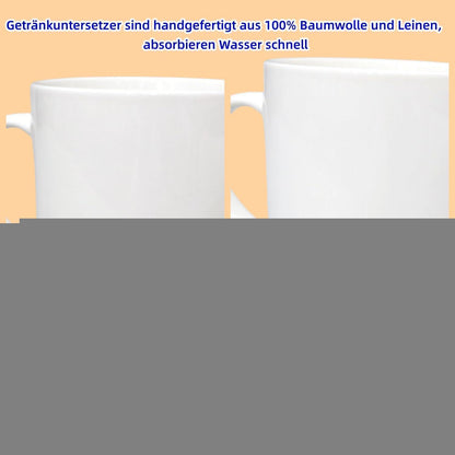 8er Set Baumwoll-Untersetzer mit Halter, Grau