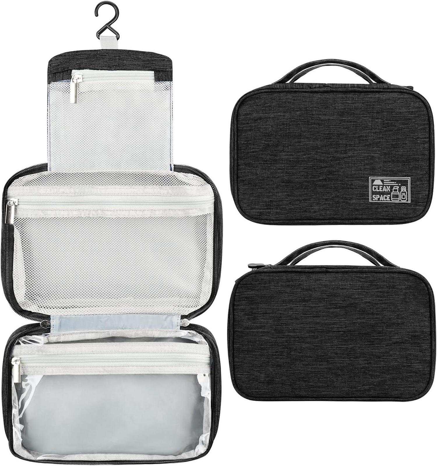 Hochwertiger Hängender Kulturbeutel Damen Schwarz