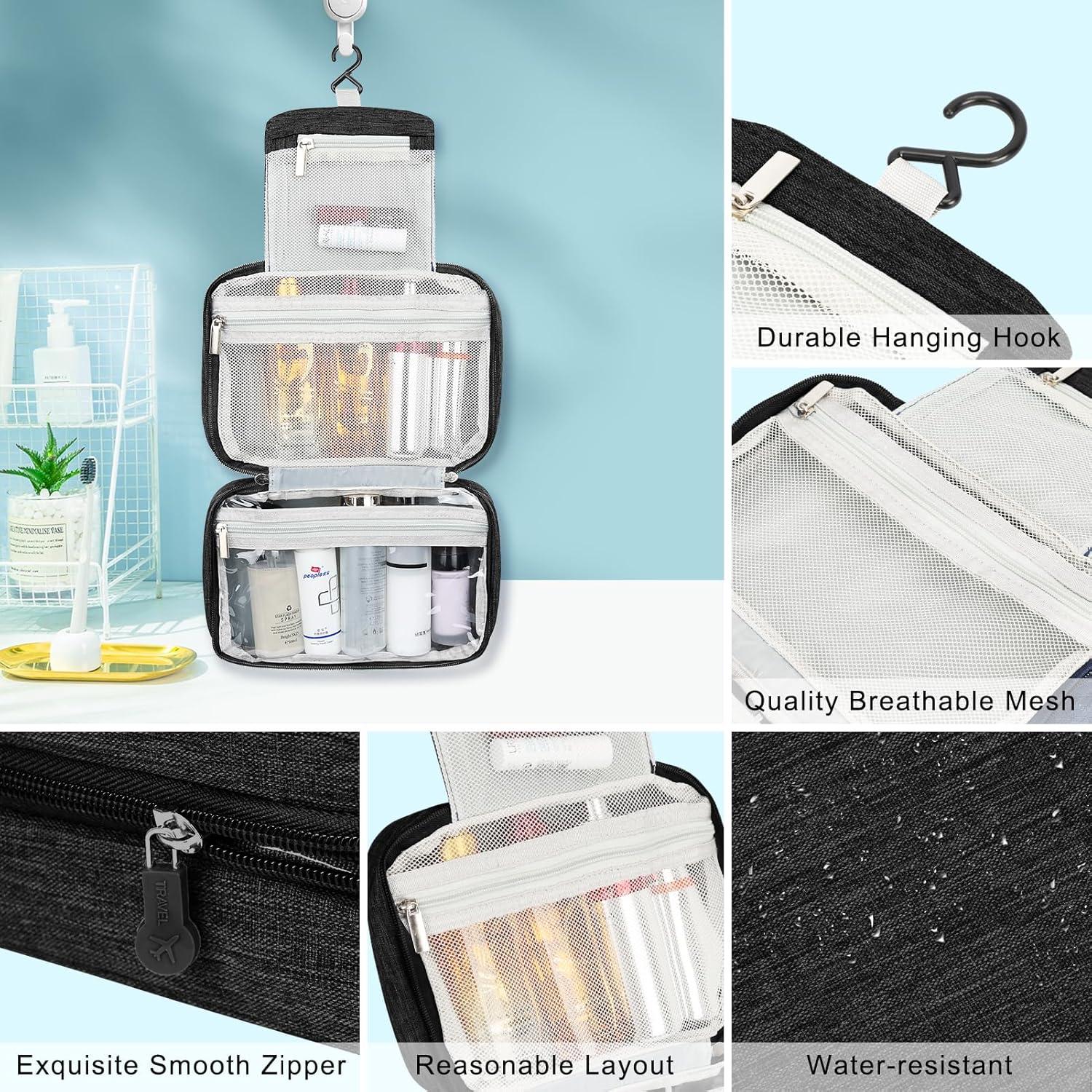 Hochwertiger Hängender Kulturbeutel Damen Schwarz