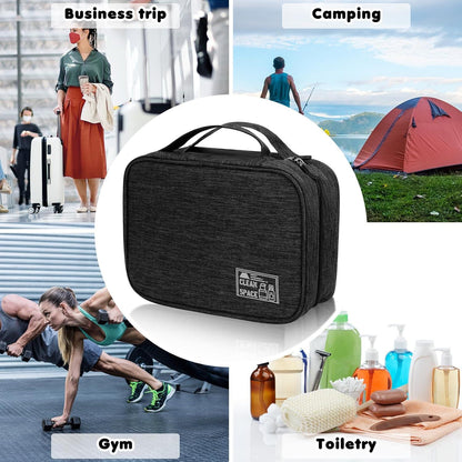 Hängender Kulturbeutel für Damen in Schwarz, wasserdicht