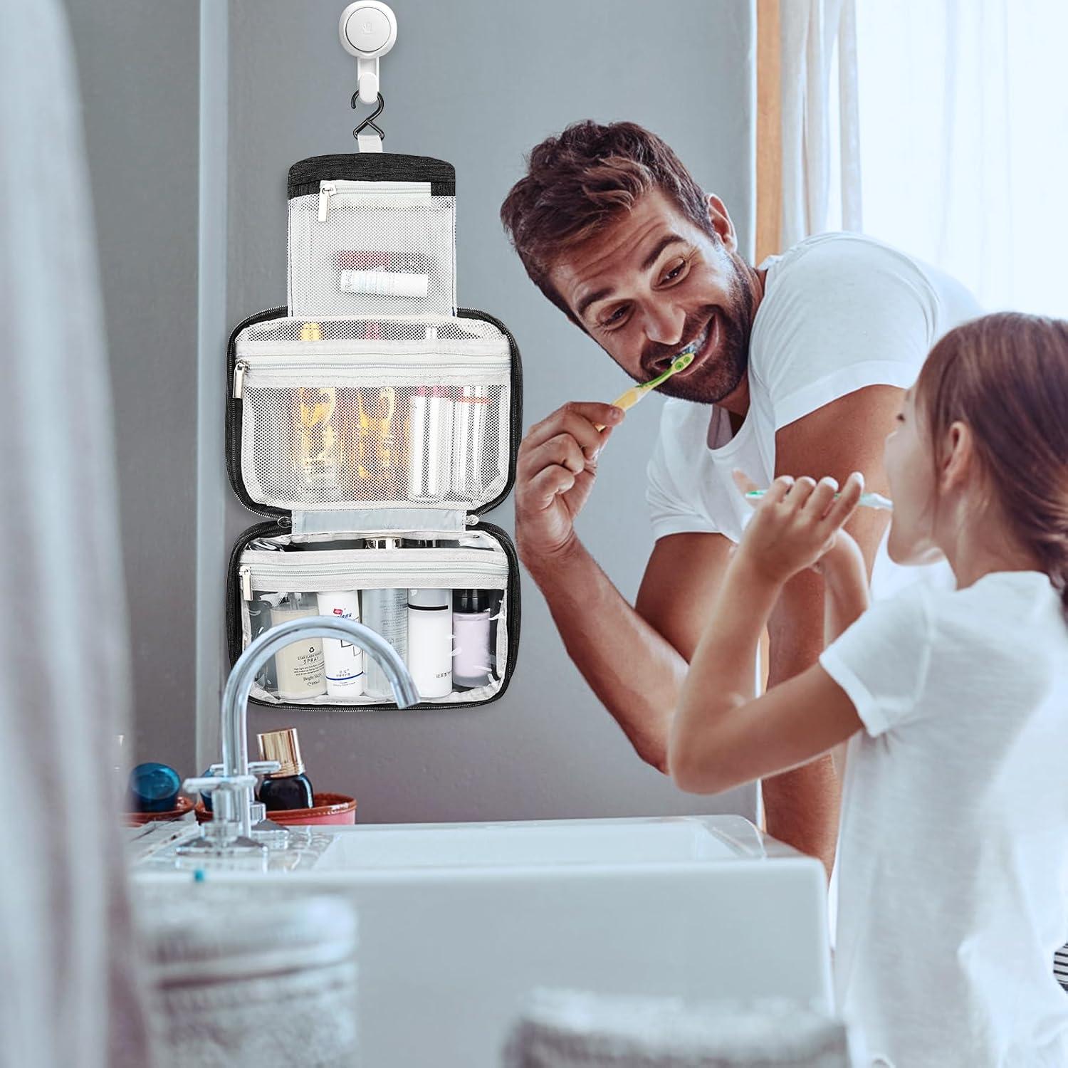 Hängender Kulturbeutel Damen Schwarz Wasserdicht 300d Hochdichtes Gewebe