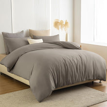 Bettwäsche Set Mikrofaser Taupe 200x200 cm mit Kissenbezug 80x80 cm