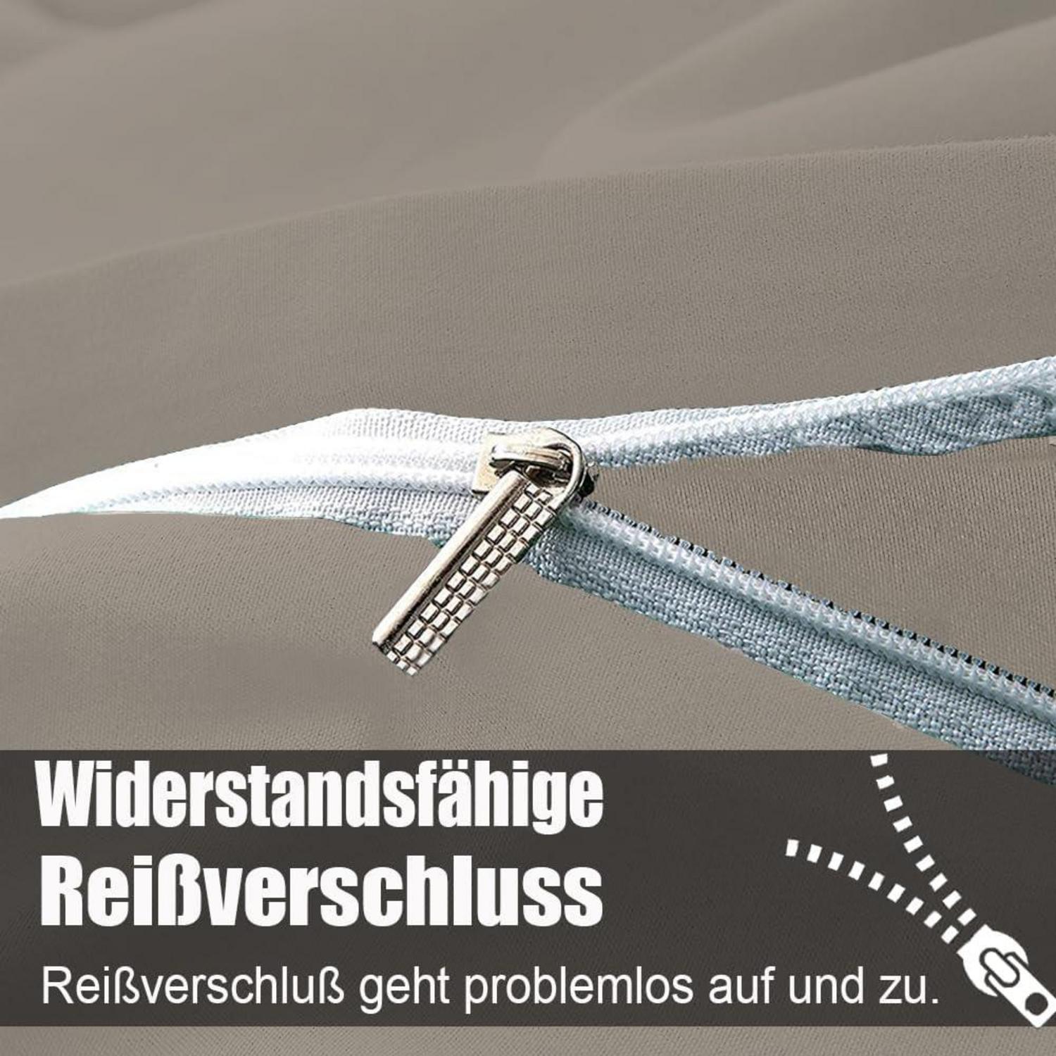 Bettwäsche Set Mikrofaser Taupe 200x200 cm mit Kissenbezug 80x80 cm