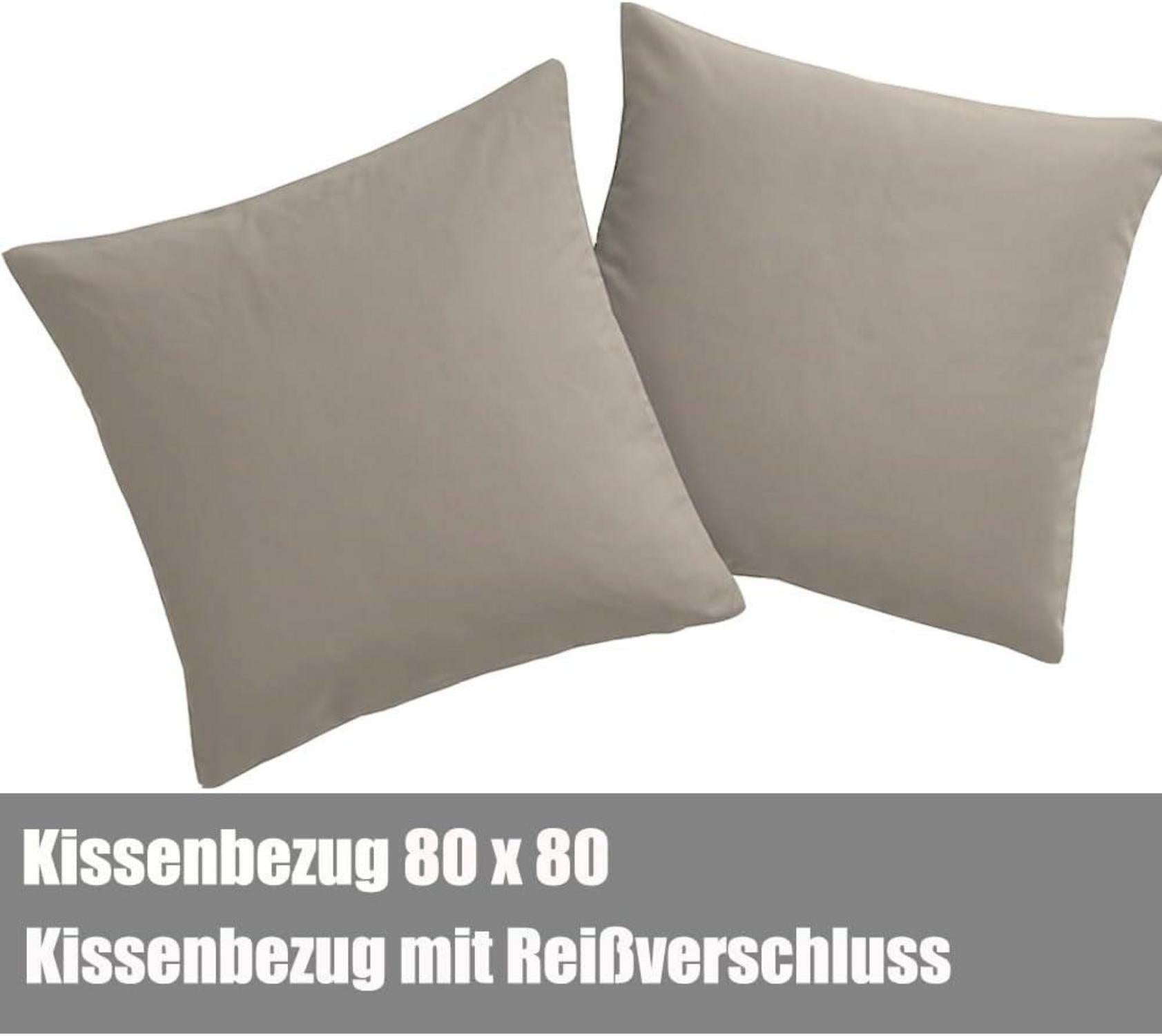 Bettwäsche Set 200x200 Taupe Mikrofaser bügelfrei knitterfrei 2er Set