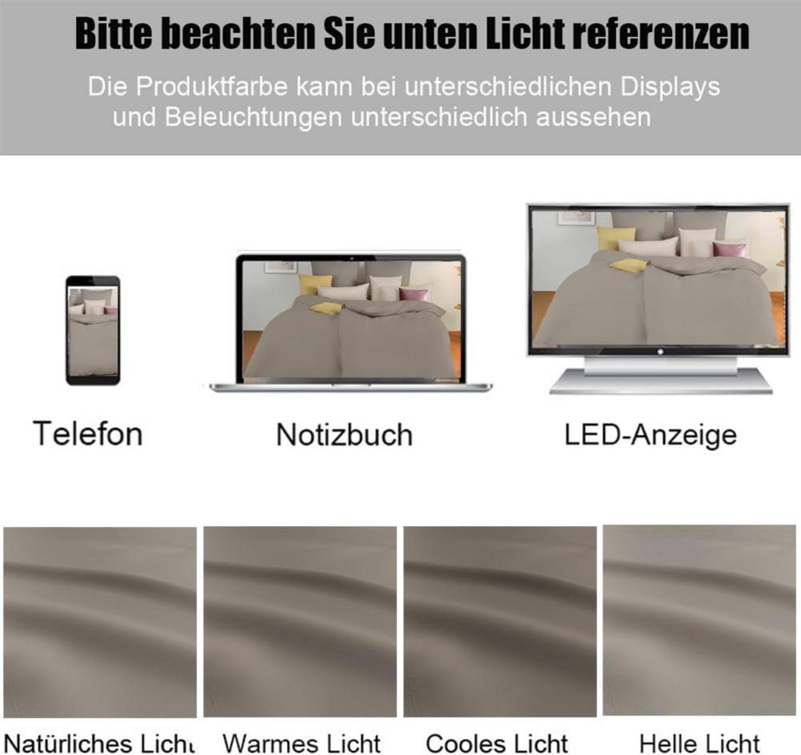 Mikrofaser Bettwäsche 200x200 Taupe Set bügelfrei Reißverschluss 2x 80x80 cm