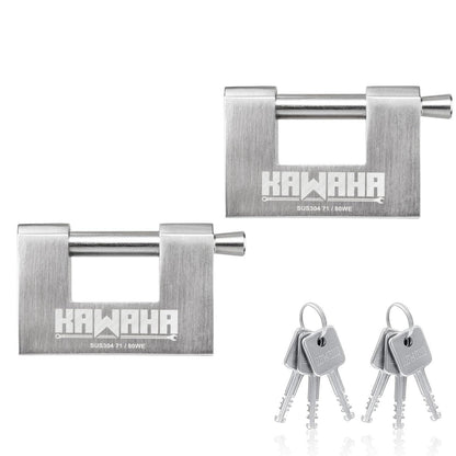 Edelstahl Vorhängeschloss 80mm - 2er Pack, Gleichschließend